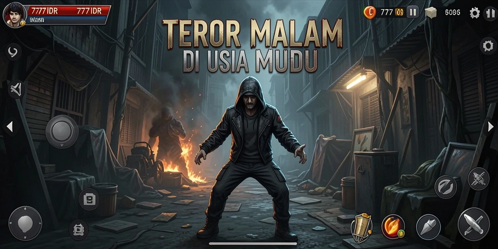 Screenshot gameplay menegangkan dari 777IDR dengan suasana kegelapan yang mencekam.