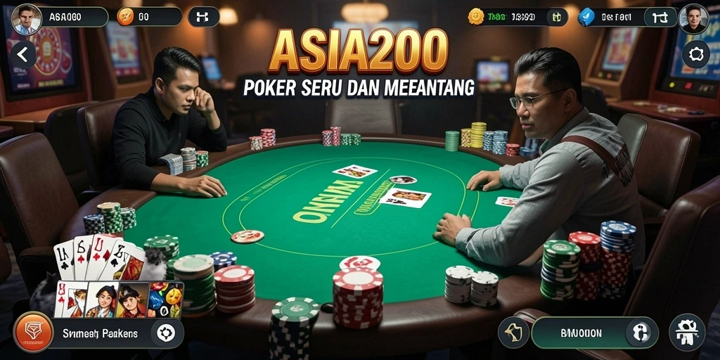 Tampilan menarik dari gameplay Poker di ASIA200.