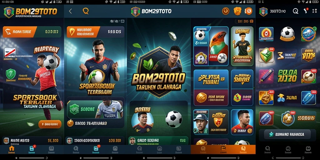 Tampilan menarik dari aplikasi BOM29TOTO dengan fitur sportsbook.