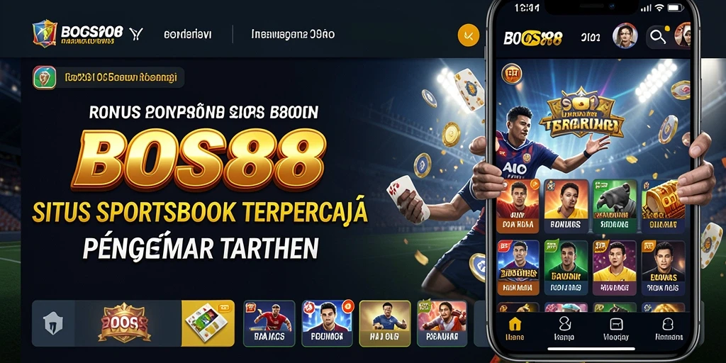 Tampilan aplikasi BOS88 yang modern dan menarik dengan fitur Sportsbook.