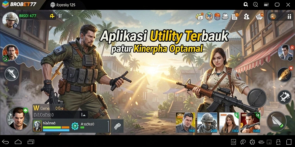 Tangkapan layar utama dari aplikasi BROBET77 yang menunjukkan antarmuka pengguna.