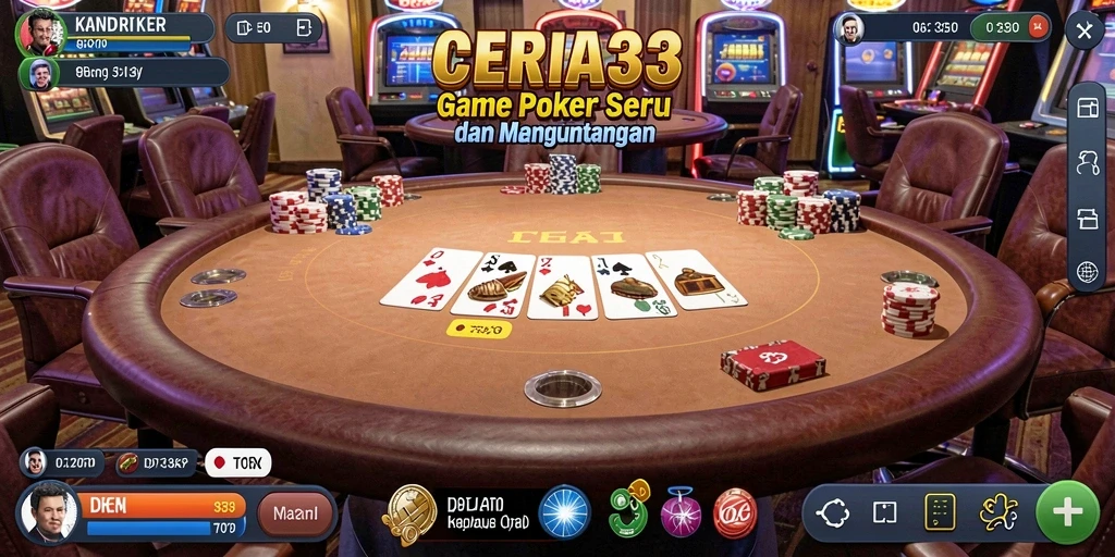 Tampilan gameplay Poker yang menarik dan interaktif di CERIA33.