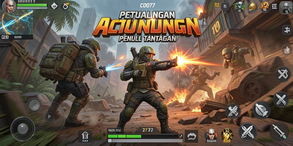 Tangkapan layar gameplay COO77 yang intens dan menegangkan.