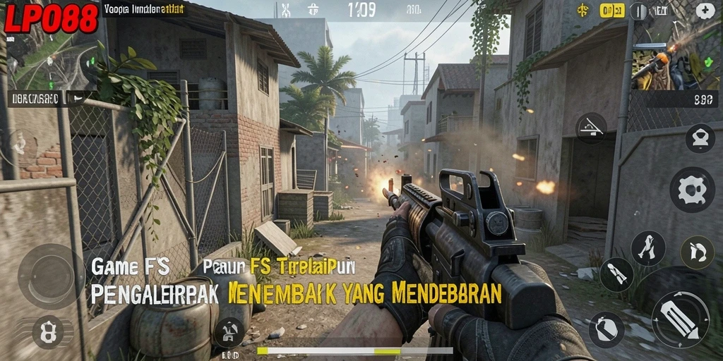 Tangkapan layar menunjukkan aksi menembak intens dalam gameplay LPO88.