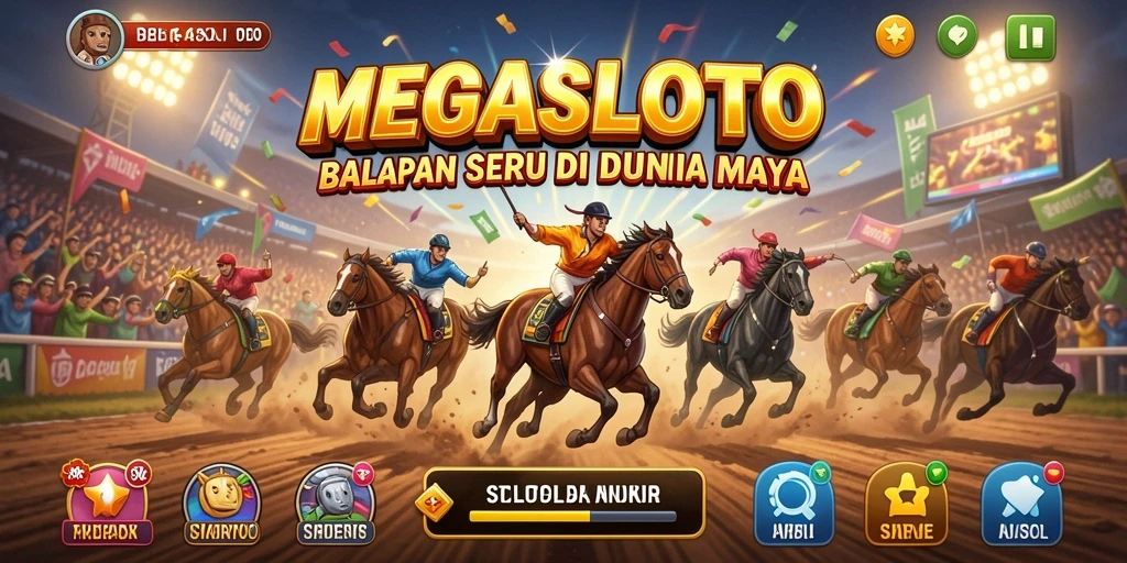 Tampilan gameplay balapan yang seru dan mendebarkan di MEGASLOTO.