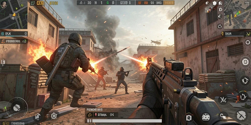 Screenshot utama OKJK yang menunjukkan aksi gameplay seru.
