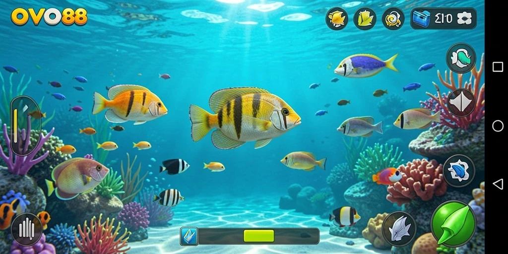 Screenshot gameplay OVO88 menampilkan pengalaman memancing yang seru dan menantang.