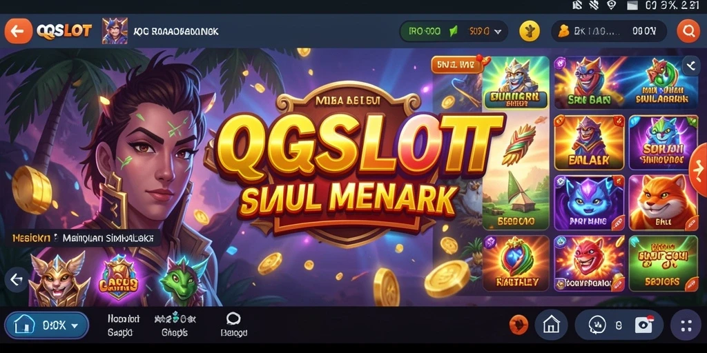 Tampilan gameplay menarik dari QQSLOT di layar smartphone.