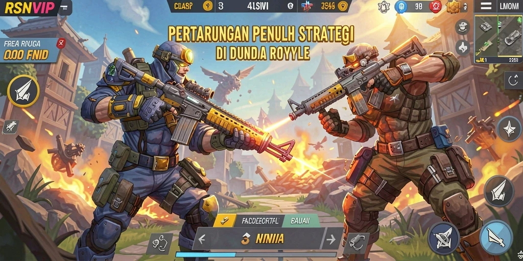 Tampilan gameplay seru RSNVIP dalam pertarungan Battle Royale.