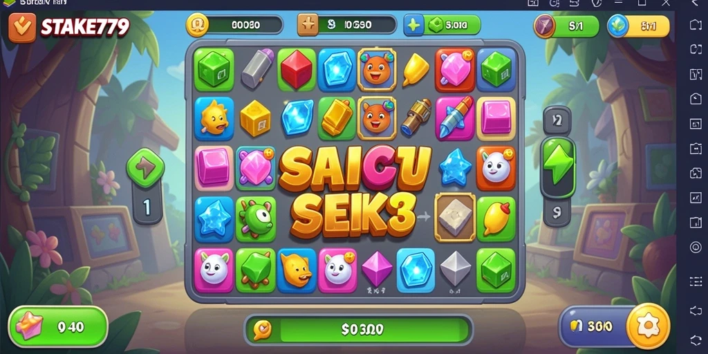 Tangkapan layar menunjukkan momen seru dalam gameplay Match-3.